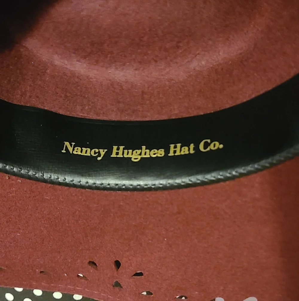 Hat She's A Lady Nancy Hughes Hat Co. 100% Wool Dark Burgundy
